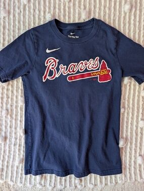 Nike Navy Braves Short-Sleeve Logo Tee